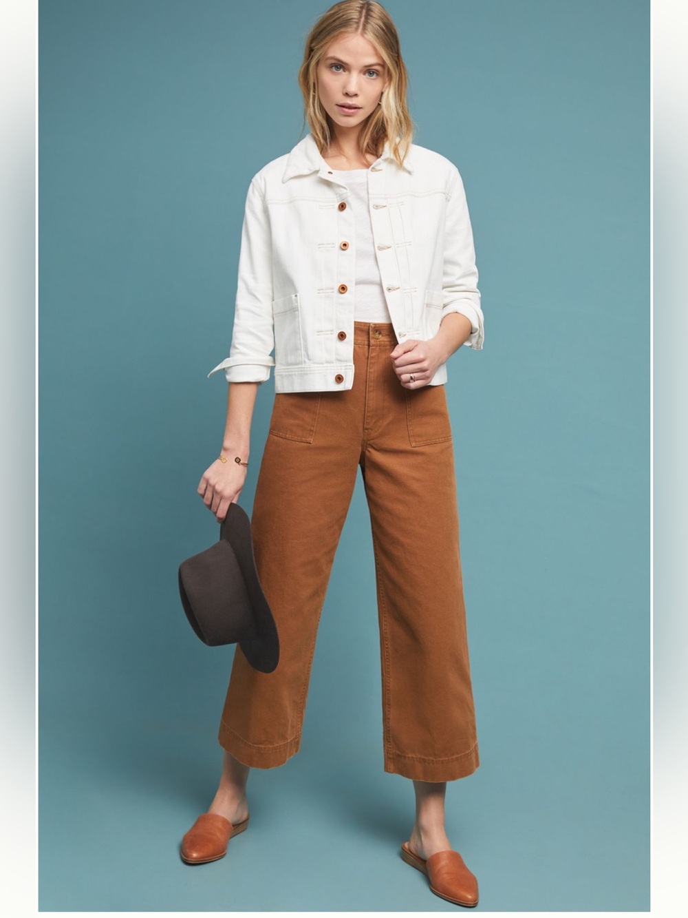 Ag Adriano Goldschmied White Cropped Denim Jacket - Picture 2 of 8